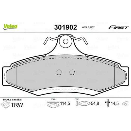 301902 Valeo Гальмівні колодки