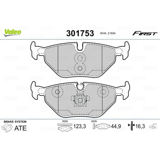 301753 Valeo Тормозные колодки