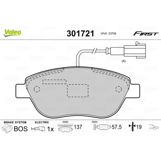 301721 Valeo Тормозные колодки