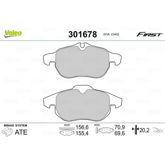 301678 Valeo Тормозные колодки