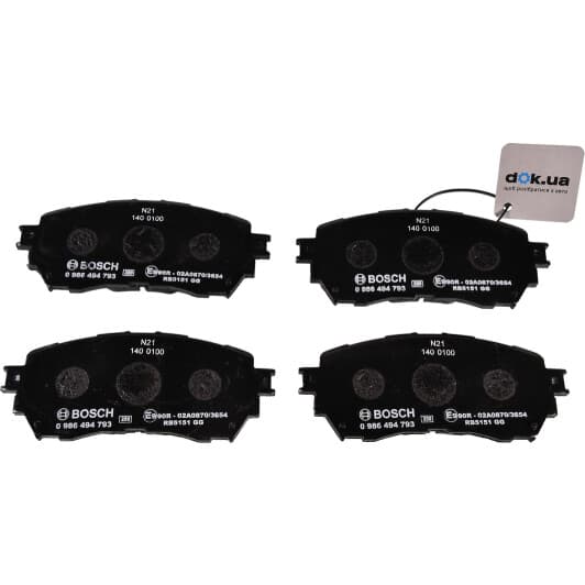 0986494793 Bosch Тормозные колодки для Mazda 6