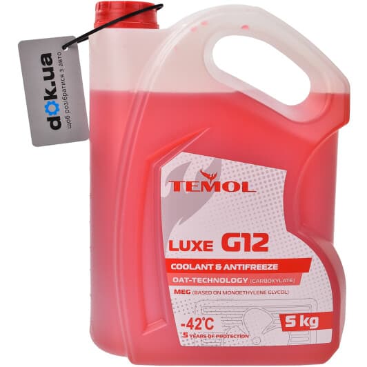 TEMOL Luxe G12 красный -42 °C, 5 л (T-LG12R-5L) готовый антифриз
