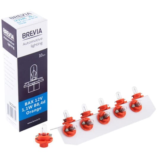 Автолампа Brevia BAX B8,4d 1,1 W прозора 12334C-10PCS