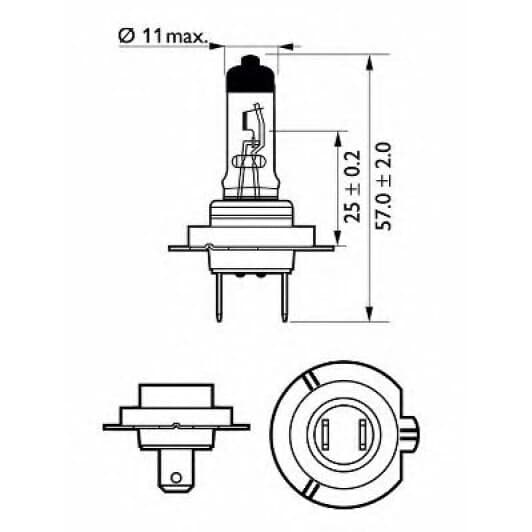 Автолампа Philips LongLife EcoVision H7 PX26d 55 W прозора 12972LLECOC1