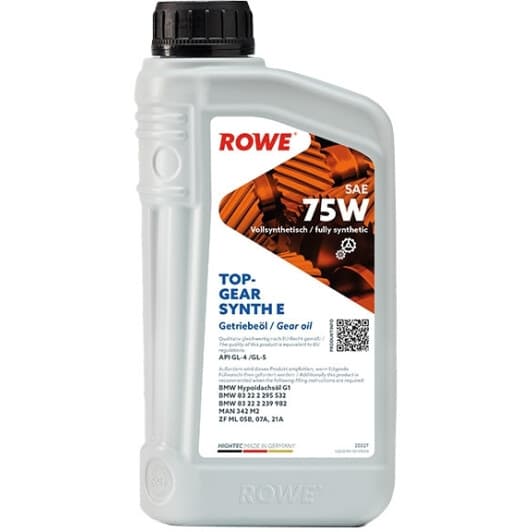 Трансмісійна олива Rowe Hightec Topgear Synth E GL-5 75W синтетична