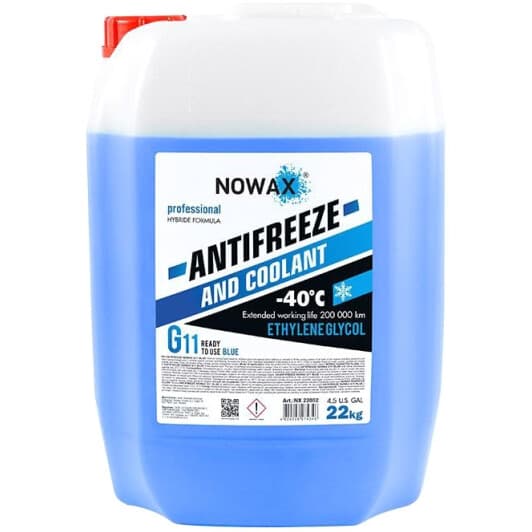 Nowax G11 синий -40 °C, 20 л (NX22002) готовый антифриз
