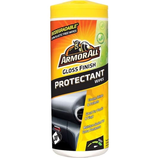 Серветки ArmorAll Gloss Finish Protectant Wipes E303287200 з нетканого матеріалу 30 шт