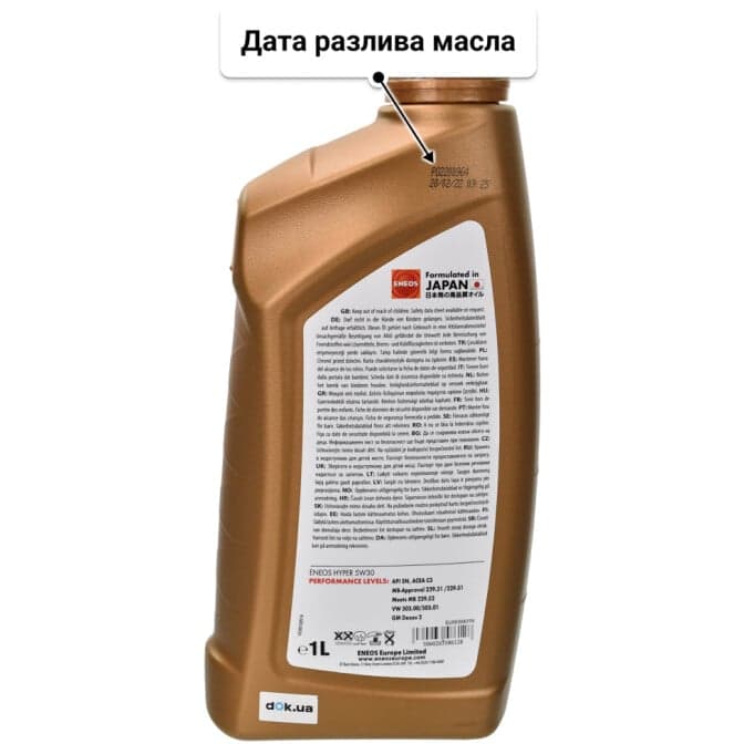 Eneos Hyper 5W-30 (1 л) моторное масло 1 л