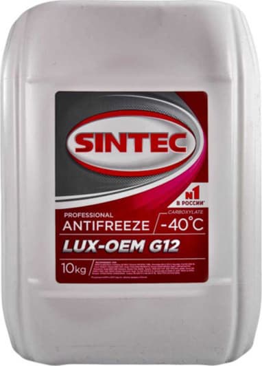 Sintec Lux G12 красный -40 °C, 10 л (756665) готовый антифриз