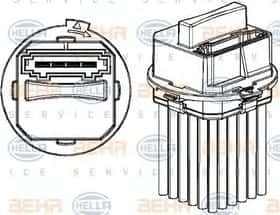 Регулятор вентилятора салону Behr Hella 5HL 351 321-321 Регулятор вентилятора салону Behr Hella 5HL 351 321-321