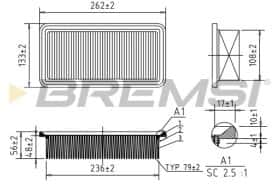 Воздушный фильтр Bremsi fa1204 Воздушный фильтр Bremsi fa1204