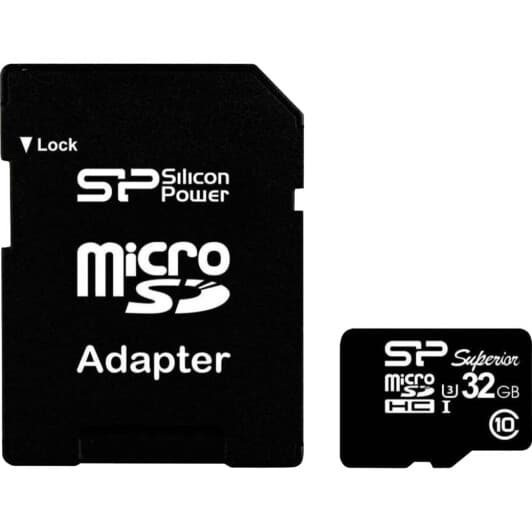 Карта памяти Silicon Power Superior Pro microSDHC 32 ГБ с SD-адаптером
