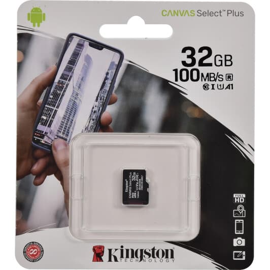 Карта пам’яті Kingston Canvas Select Plus microSDHC 32 ГБ