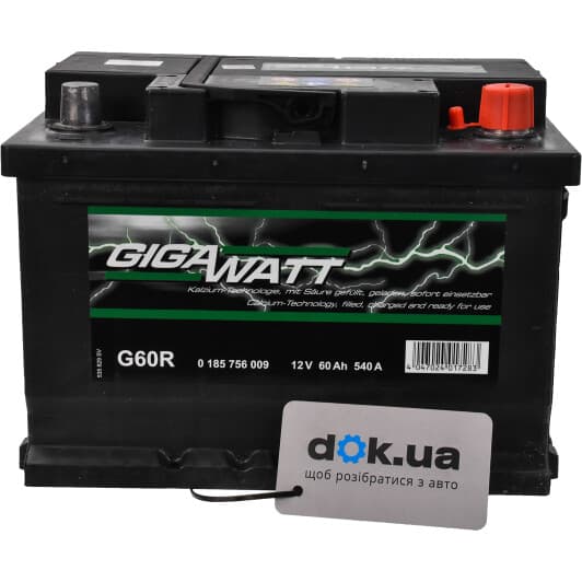 Акумулятор Gigawatt 6 CT-60-R 0185756009