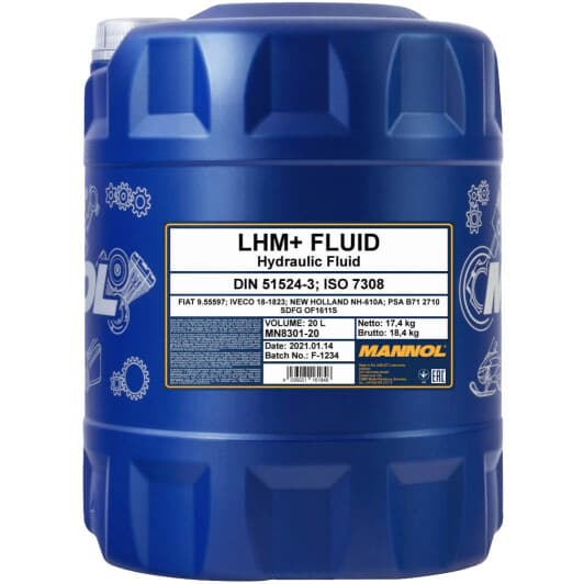 Mannol LHM+ Fluid (20 л) жидкость ГУР