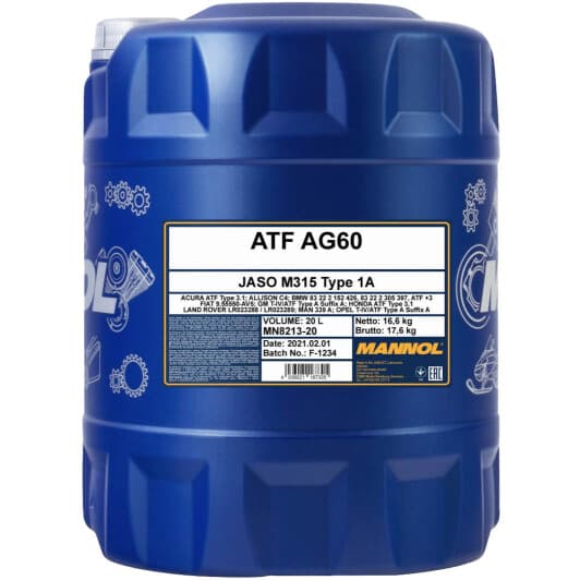 Mannol ATF AG60 (20 л) трансмиссионное масло
