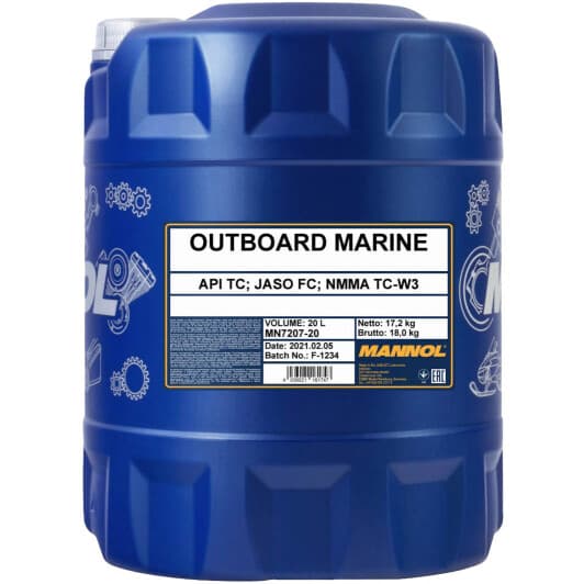 Mannol Outboard Marine, 20 л (MN7207-20) моторна олива 2T