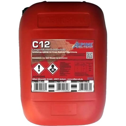 Alpine C12 G12 красный 20 л (0101183) концентрат антифриза