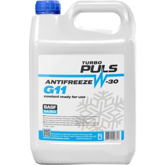 Turbo Puls G11 синий -30 °C 4 л TPB-4 готовый антифриз