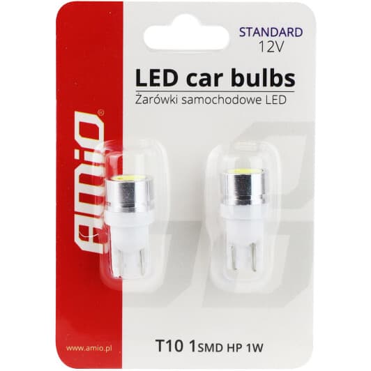 Автолампа Amio W5W T10 1 W 01623
