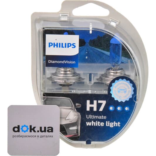 Автолампа Philips DiamondVision H7 PX26d 55 W синя 12972DVS2