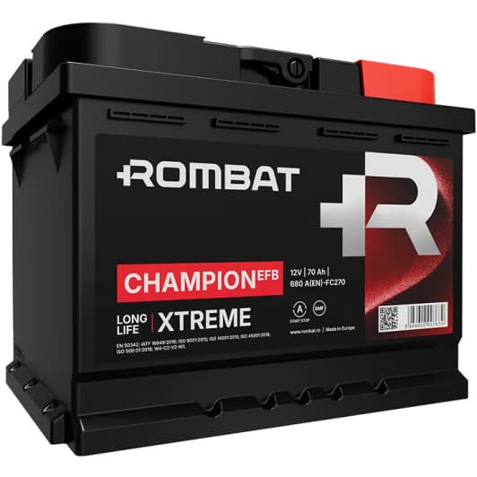 Акумулятор Rombat 6 CT-70-R Champion FC270
