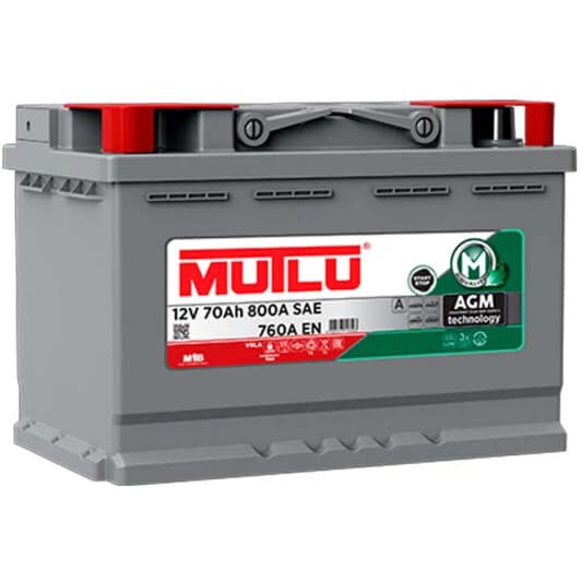 Аккумулятор Mutlu 6 CT-70-R AGM Start Stop AGML370076A