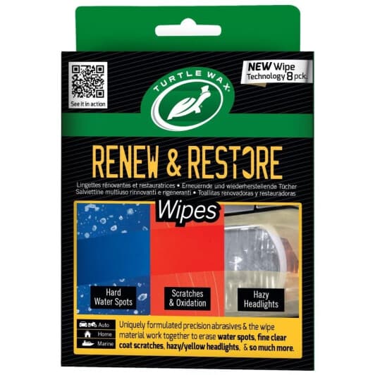 Серветки Turtle Wax Renew & Restore 54747 з нетканого матеріалу 8 шт