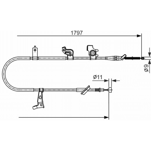 1 987 482 434 Bosch Трос ручного тормоза