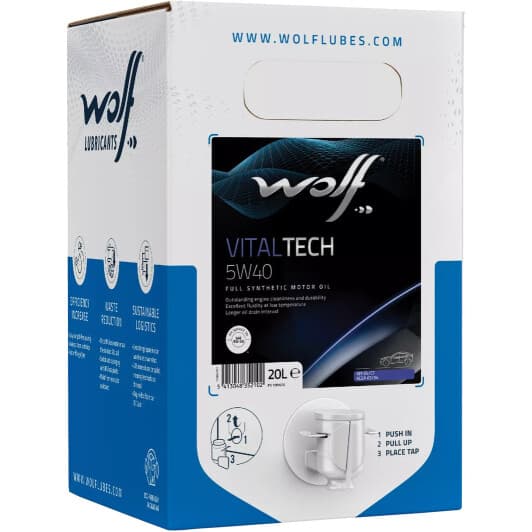 Wolf Vitaltech 5W-40 (20 л bag-in-box) моторное масло