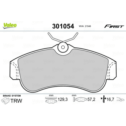 301054 Valeo Гальмівні колодки