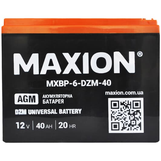 Акумулятор для дбж Maxion MXBT-6-DZM-40 MXBT6DZM40 40 Аг 12 В