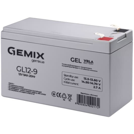 Аккумулятор для ибп Gemix GL GL12-9 10700210 9 Ач 12 В