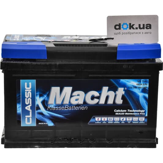 Акумулятор Macht 6 CT-75-R Classic 25347