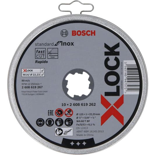 Круг відрізний Bosch X-Lock Standard for Inox 2608619267 125 мм