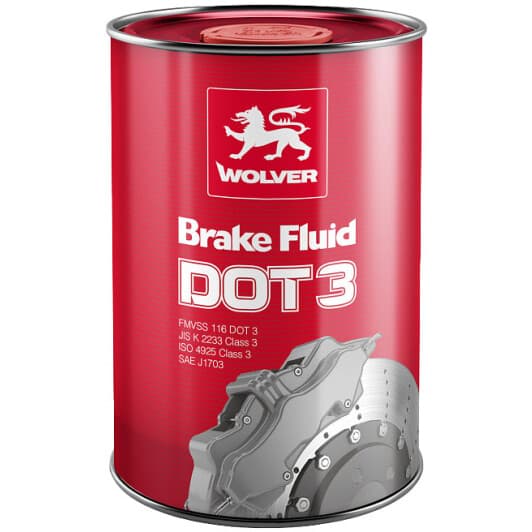 Wolver Brake Fluid DOT 3 ABS гальмівна рідина (1 л)