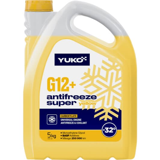 Yuko Super G12+ жовтий -32 °C, 5 л (023723) готовий антифриз