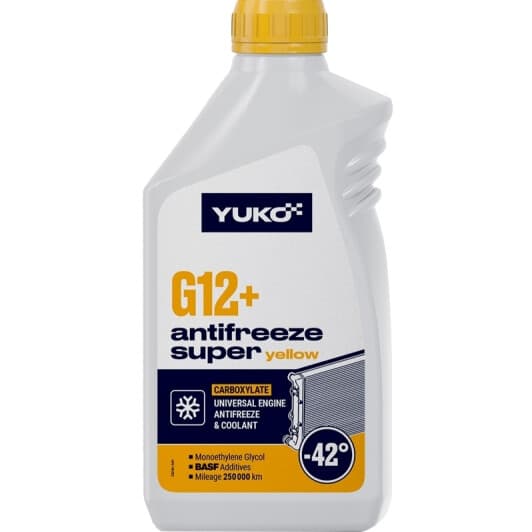 Yuko Super G12+ жовтий -42 °C готовий антифриз