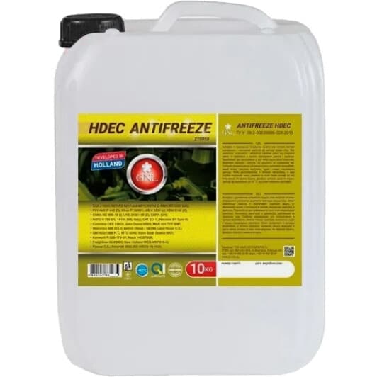 GNL HDEC жовтий -40 °C, 10 л (215010) готовий антифриз