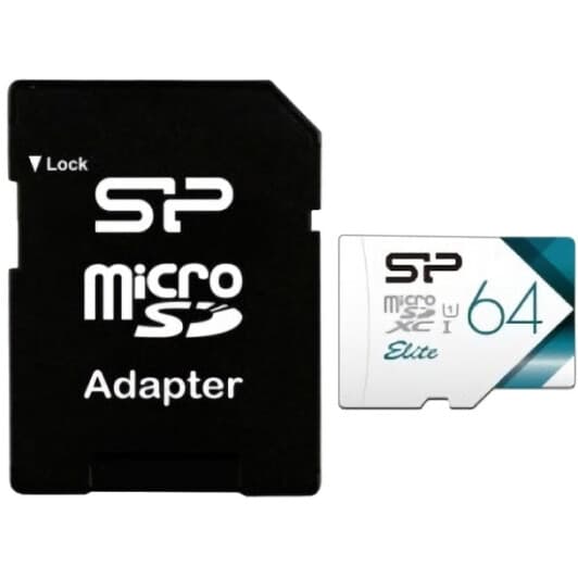 Карта памяти Silicon Power Elite White microSDXC 64 ГБ с SD-адаптером