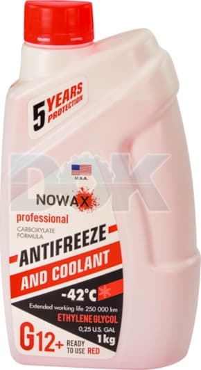 Nowax G12+ червоний -42 °C готовий антифриз