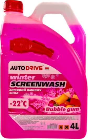 Омыватель стекла Auto Drive Bubble Gum зимний -22 °С bubble gum (4 л)