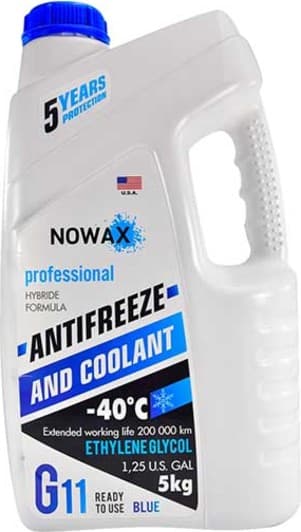 Nowax G11 синій -40 °C, 5 л (NX05002) готовий антифриз