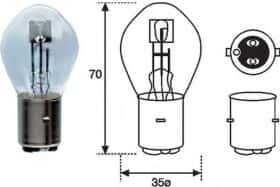 Автолампа Magneti Marelli S1 BA20d 25 W прозрачная 002588100000 Автолампа Magneti Marelli S1 BA20d 25 W прозрачная 002588100000