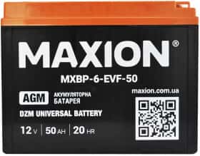 Акумулятор для ДБЖ Maxion MXBT-6-EVF-50 MXBT6EVF50 50 Аг 12 В Акумулятор для ДБЖ Maxion MXBT-6-EVF-50 MXBT6EVF50 50 Аг 12 В