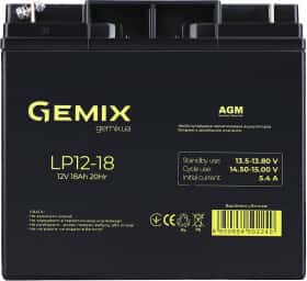 Акумулятор для ДБЖ Gemix LP LP12-18 10700218 18 Аг 12 В Акумулятор для ДБЖ Gemix LP LP12-18 10700218 18 Аг 12 В