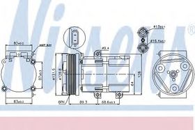 Компрессор кондиционера Nissens 89068