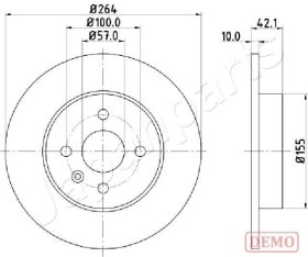 Тормозной диск Japanparts dp0407c