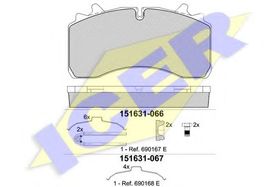 Тормозные колодки Icer 151631-066