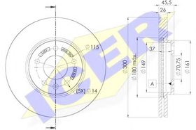 Тормозной диск Icer 78BD1557-2